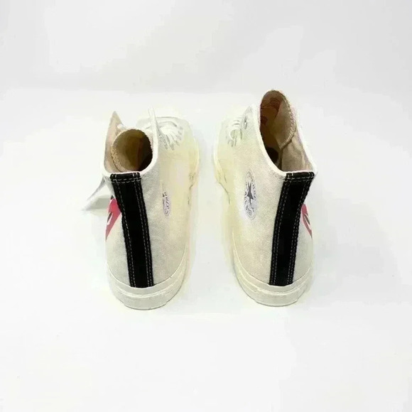 BRAND NEW IN BOX WITH TAGS COMME DES GARÇONS PLAY CONVERSE X CDG PLAY WHITE SHOE - Picture 2 of 6